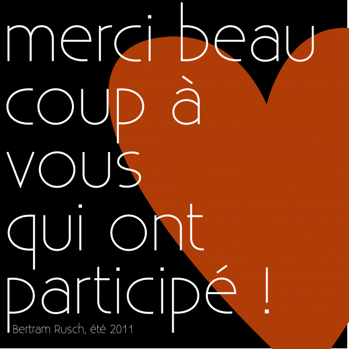 merci beaucoup à vous qui ont participé !