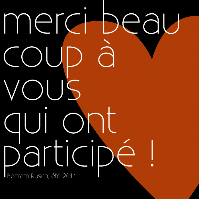 merci beaucoup à vous qui ont participé !